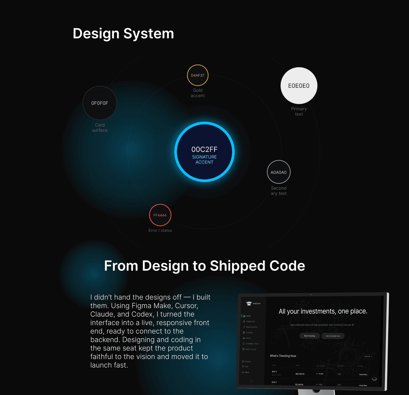 The Wallstreet design system and the transition from product design to shipped front-end code.